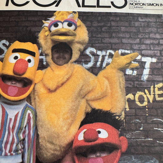 McCalls Sewing Pattern 8793 Sesame Street Costume Big Bird Bert Ernie S 4-6 UC