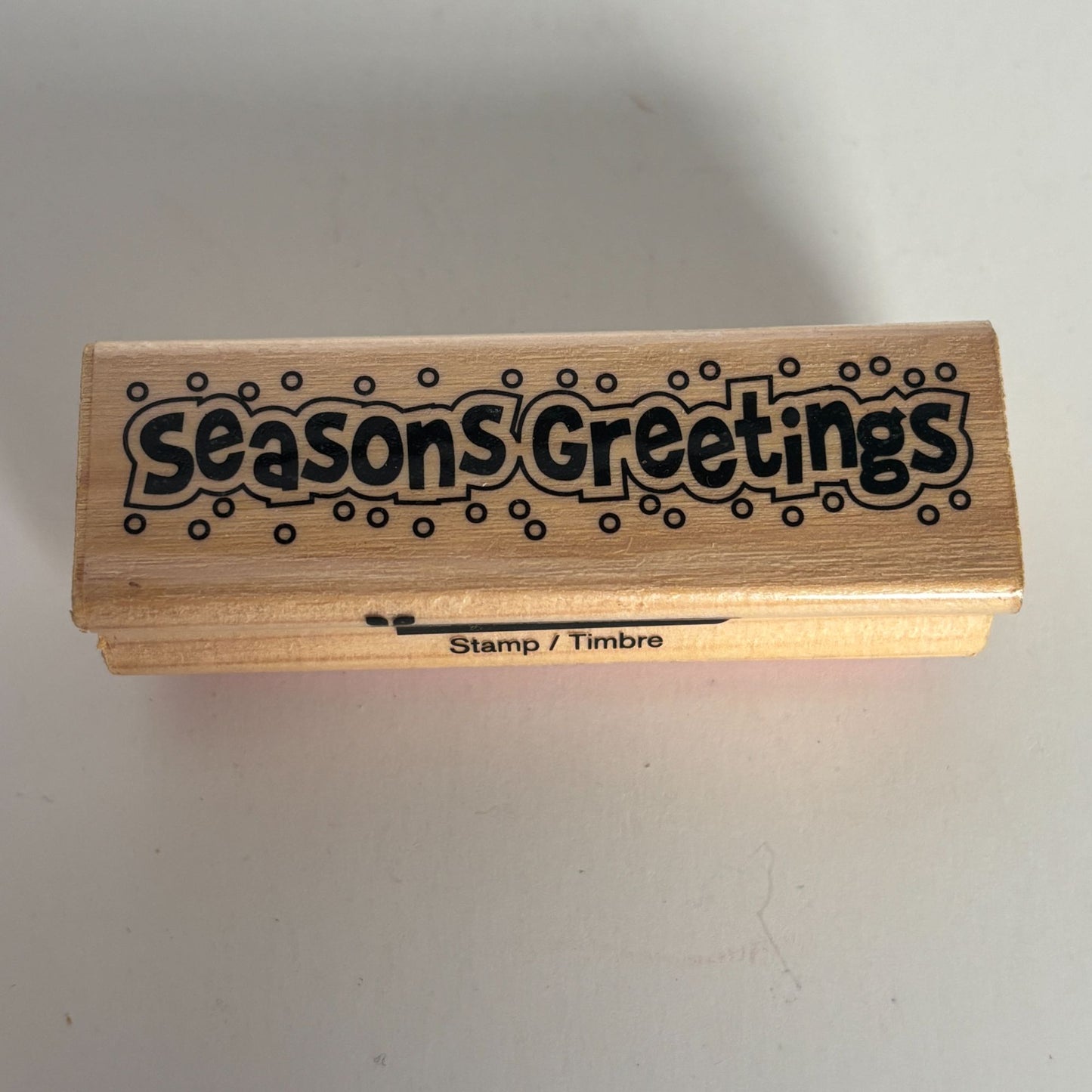 CraftSmart Rubber Stamp Seasons Greetings Holiday Christmas Card Making Words