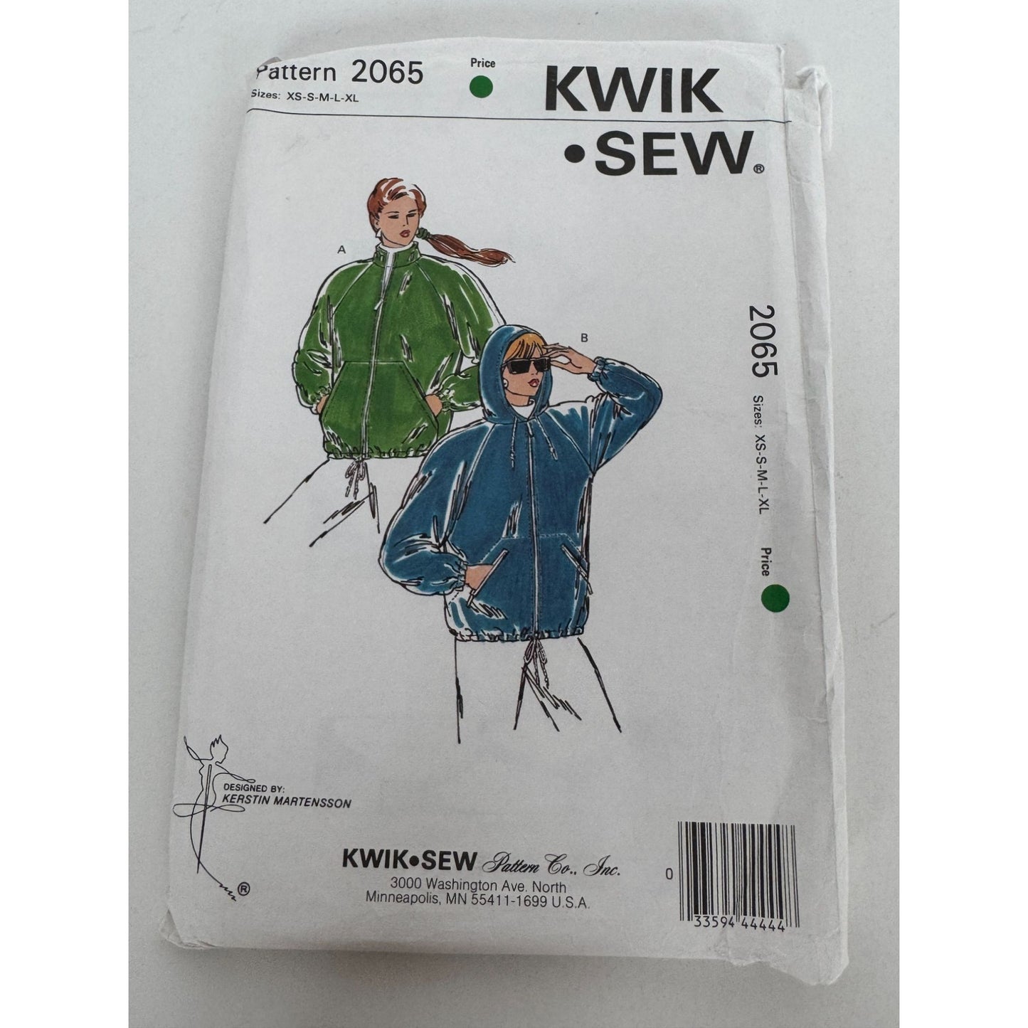 Kwik Sew Sewing Pattern 2065 Misses Loose Fitting Jacket Raglan Sleeves UC XS-XL