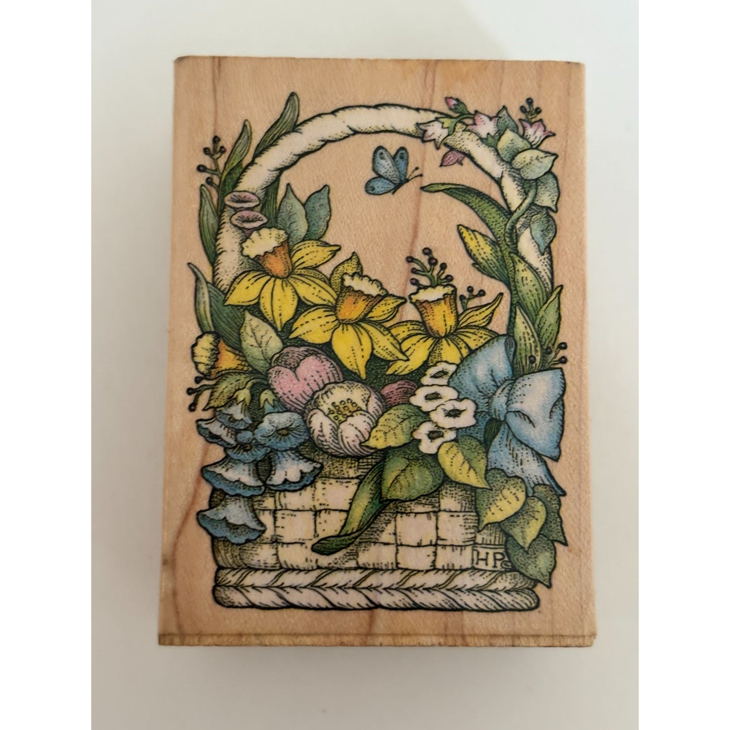 All Night Media Rubber Stamp Spring Bouquet Easter Basket Flowers Cardmaking