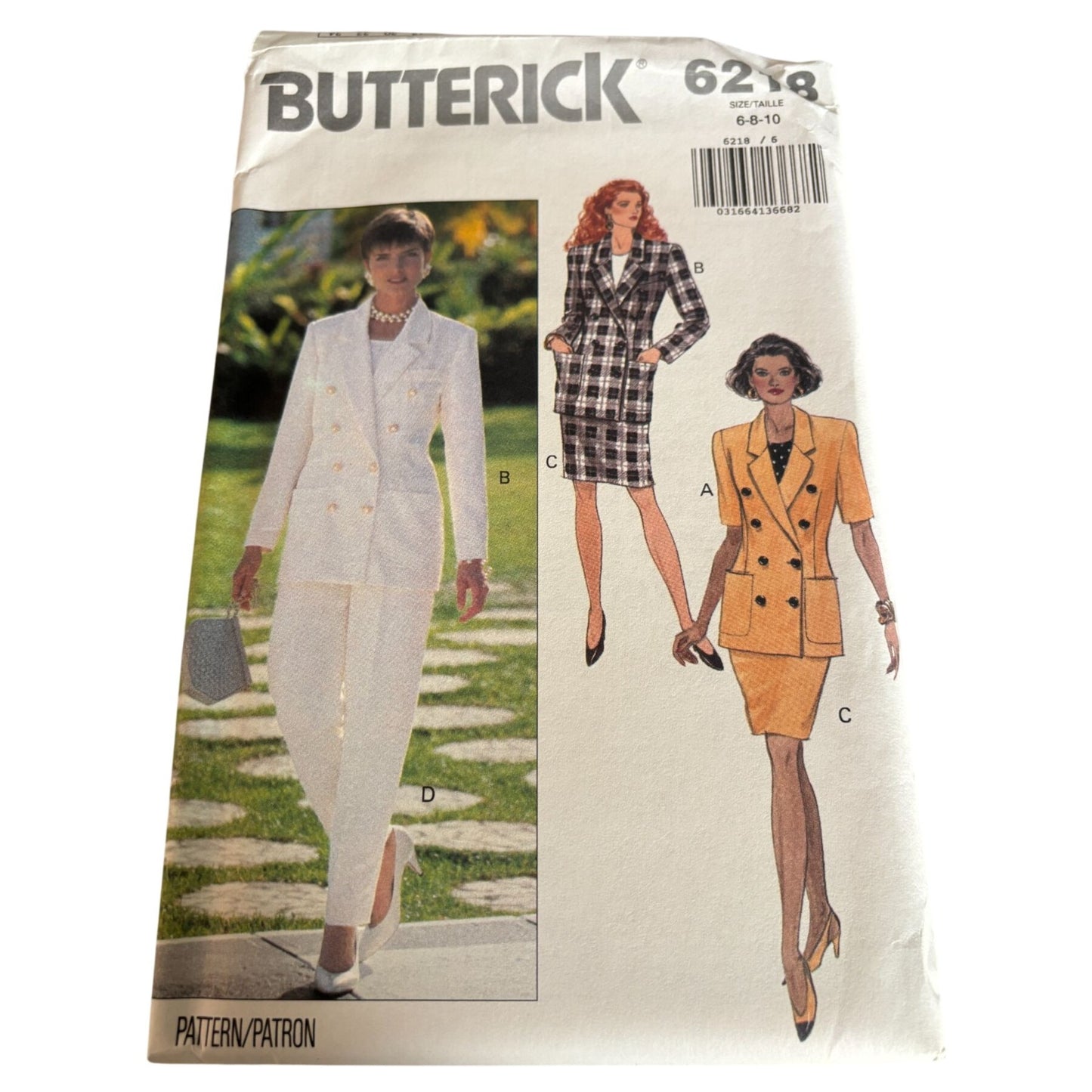 Butterick Sewing Pattern 6218 Career Skirt Suit Jacket Blazer Work Outfit 6-10