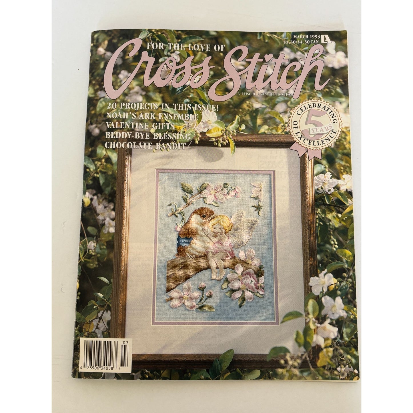For The Love Of Cross Stitch Magazine March 1993 Chocolate Bandit Noahs Ark Bird