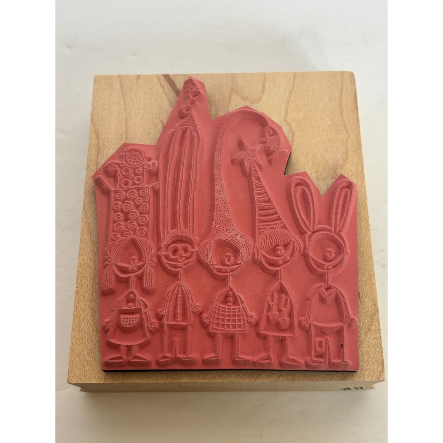 Inkadinkado Wood Rubber Stamp Quirky Characters Family Tall Hat People Funny Stu