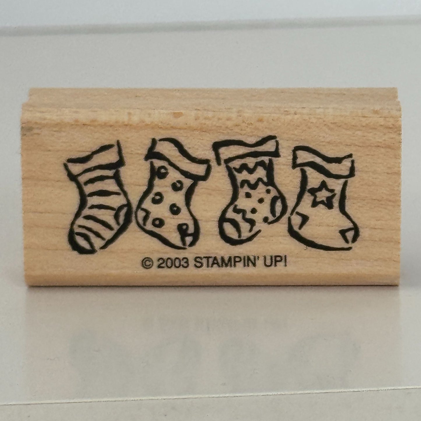 Stampin Up Rubber Stamp Christmas Stockings Border Holiday Card Making Small