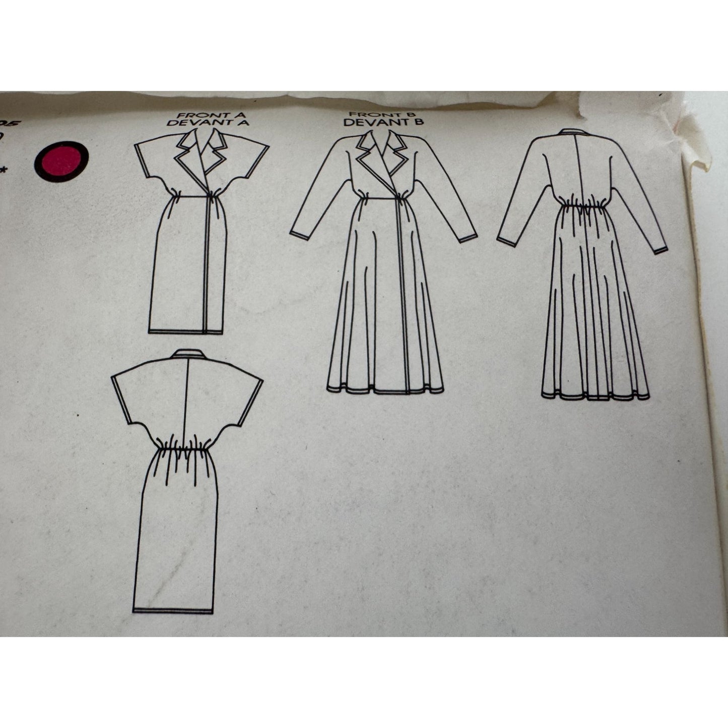Vogue Sewing Pattern 9769 Wrap Dress 1980s Fashion Vintage Uncut 12 14 16
