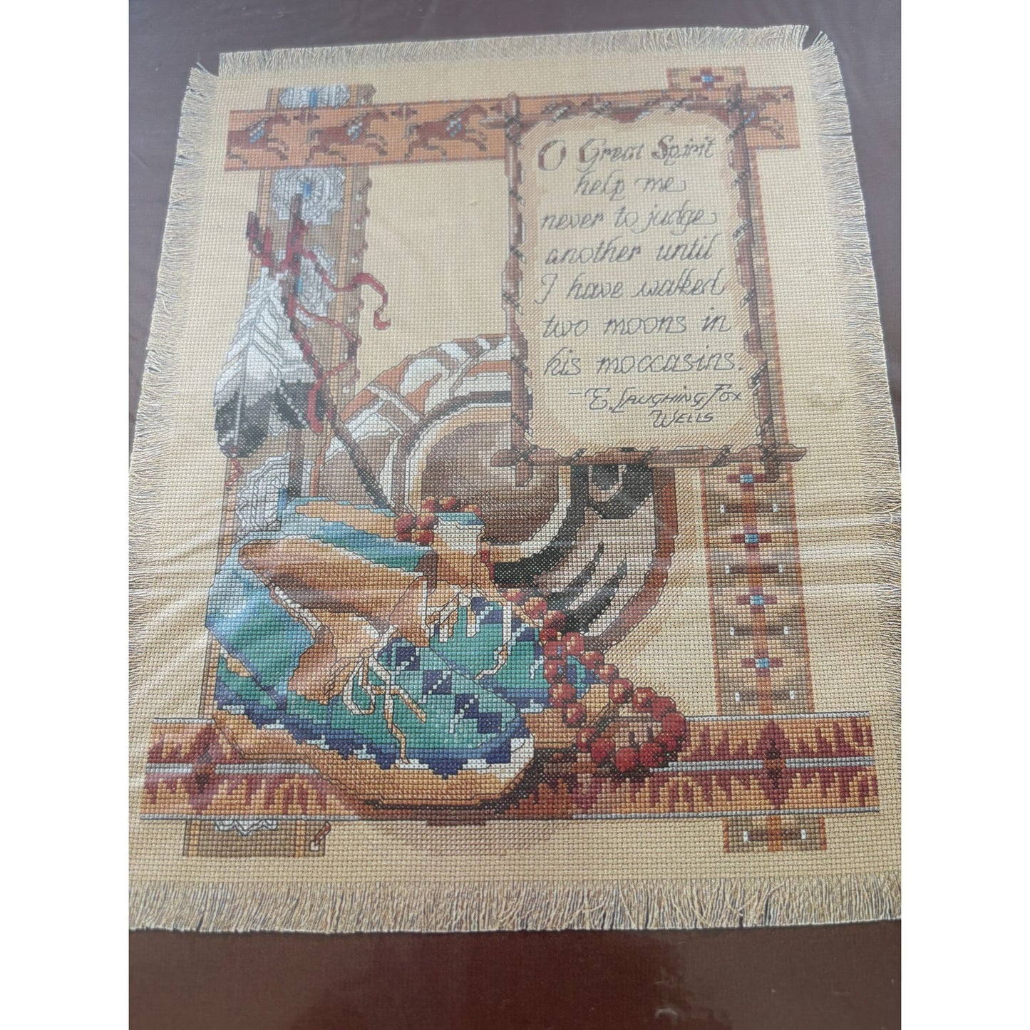 Bucilla Walk In My Moccasins Cross Stitch Kit Native American Southwest Design
