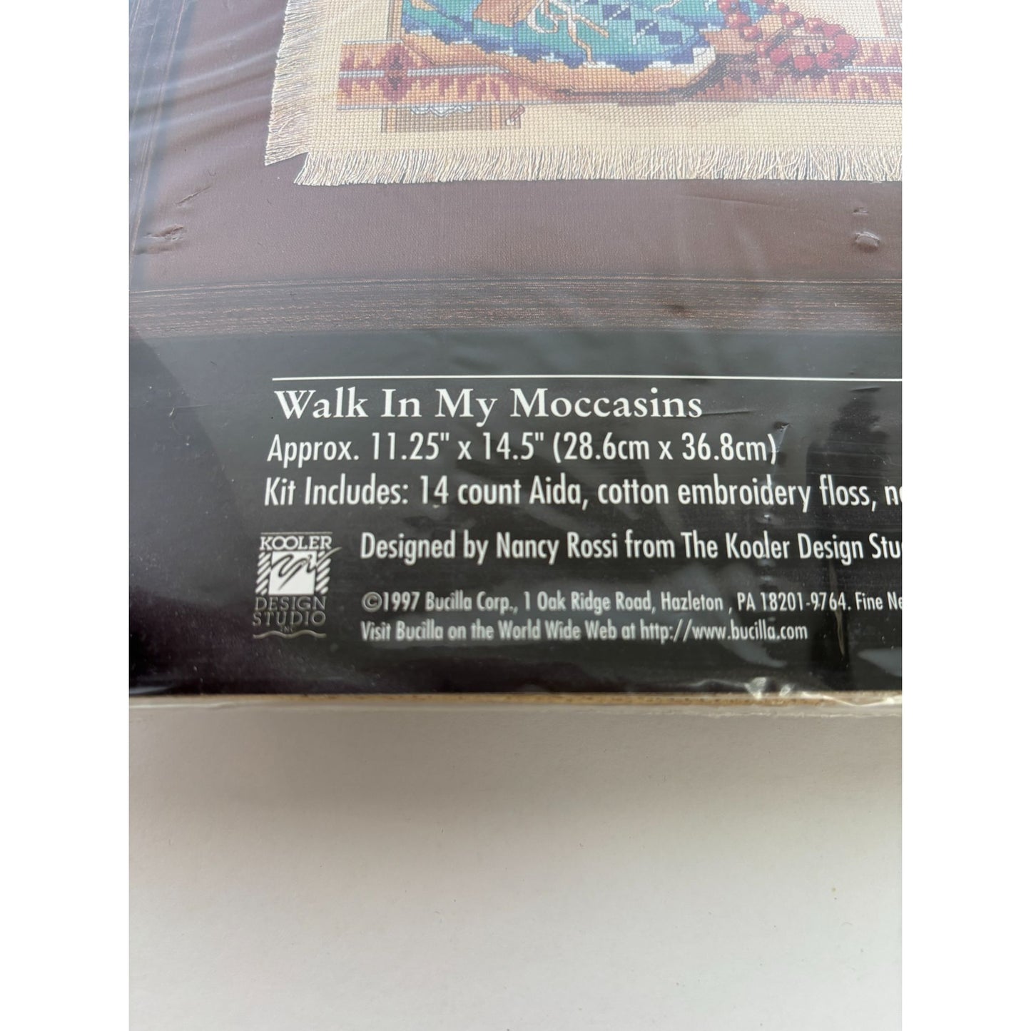 Bucilla Walk In My Moccasins Cross Stitch Kit Native American Southwest Design