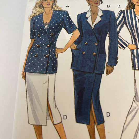 Butterick Sewing Pattern 6800 90s Power Suit Jacket Corporate Core 6-10 UC Easy Minimalist