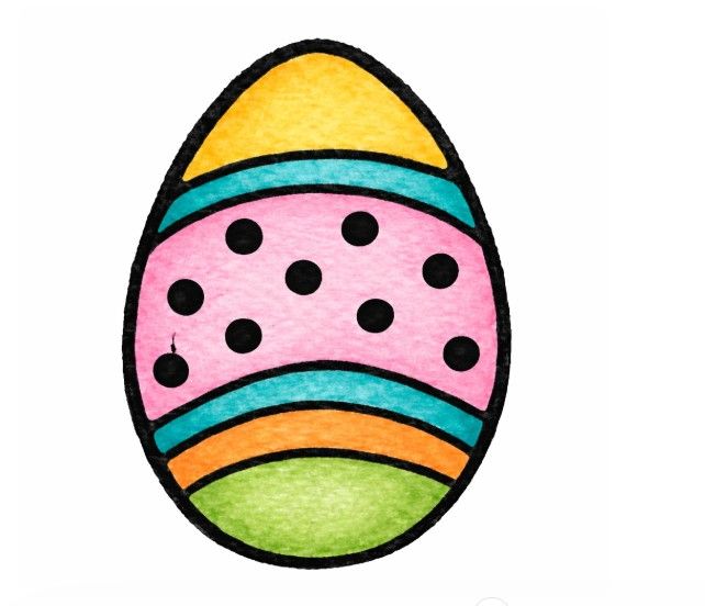 Great Impressions Easter Egg Rubber Stamp Wood Mounted Spring Small Tiny Border
