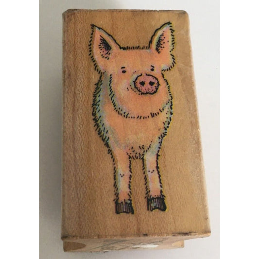 All Night Media Rubber Stamp Front Pig Animal Nature Country Farm Card Making