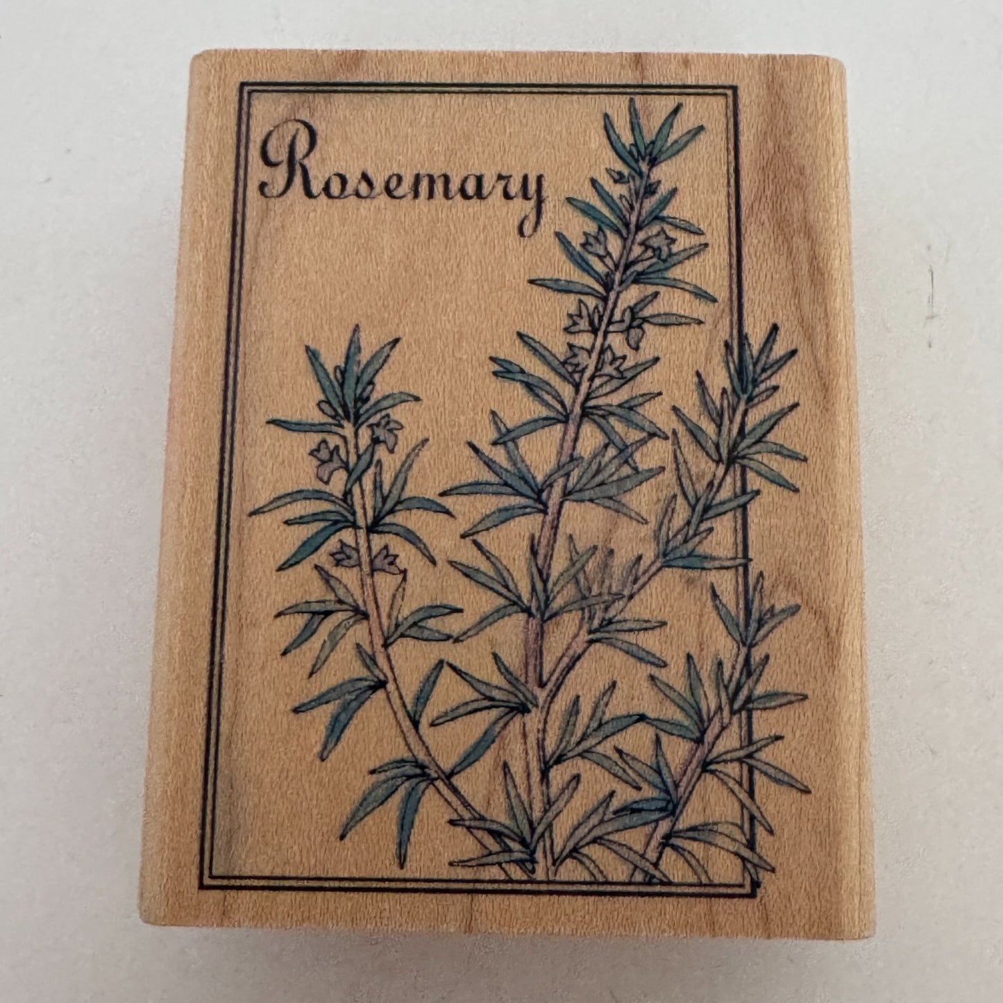 Rubber Stampede Wood Rubber Stamp Rosemary Herb Plant Savory Gardening Cooking