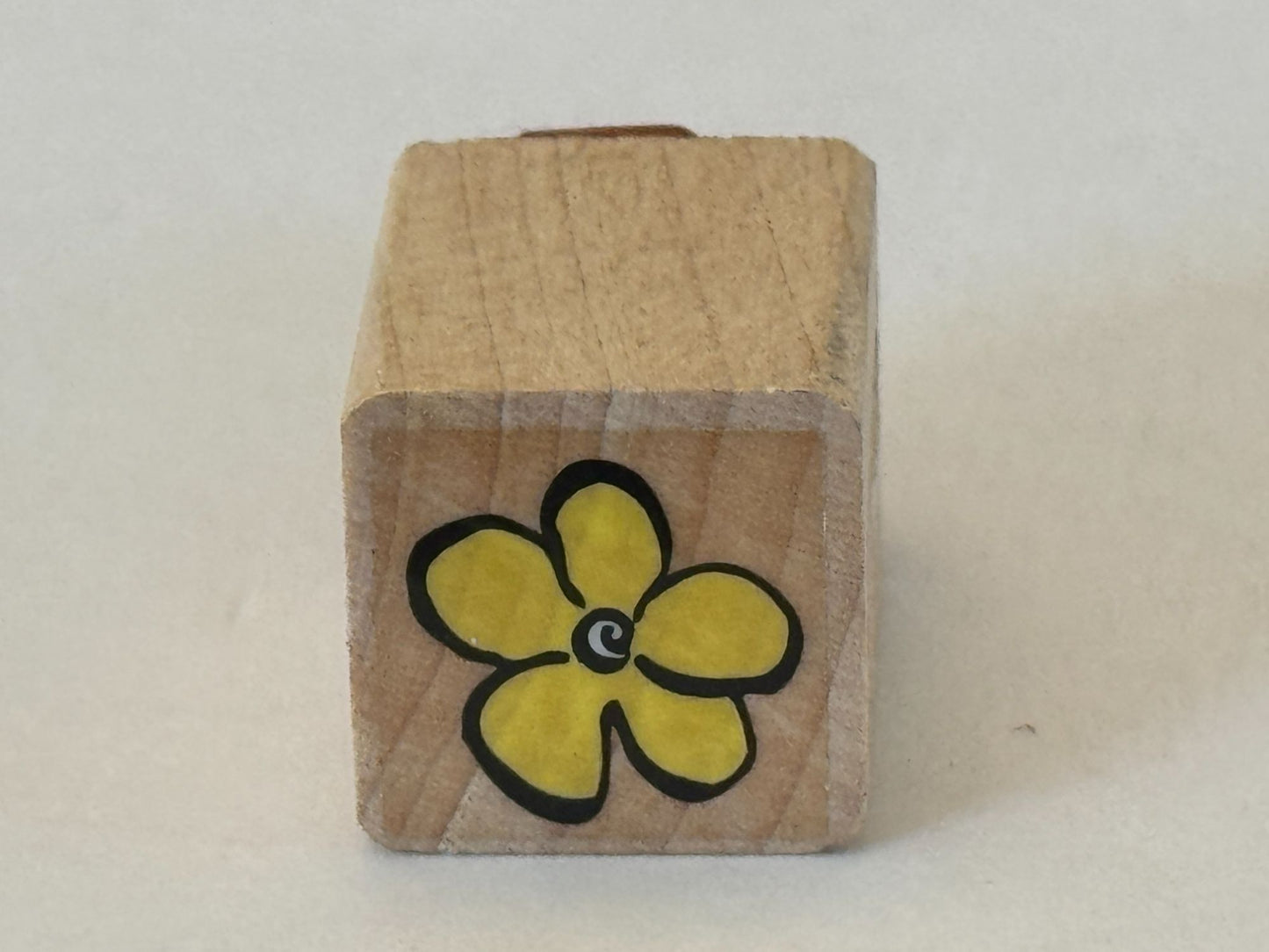 Flower Rubber Stamp Spring Garden Nature Wood Mounted