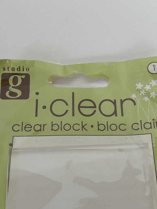 Studio G Clear Acrylic Block Square For Stamping I-Clear 2.5 inches Hampton Art