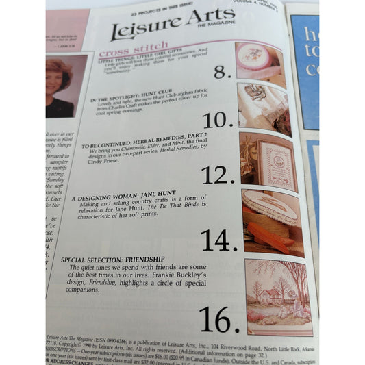 Leisure Arts The Magazine April 1990 Cross Stitch Craft Patterns Crochet Bunny