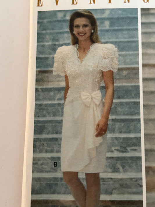 Butterick Sewing Pattern 5697 Evening Dress Formal Knee Length 12 14 16 UC 1990s