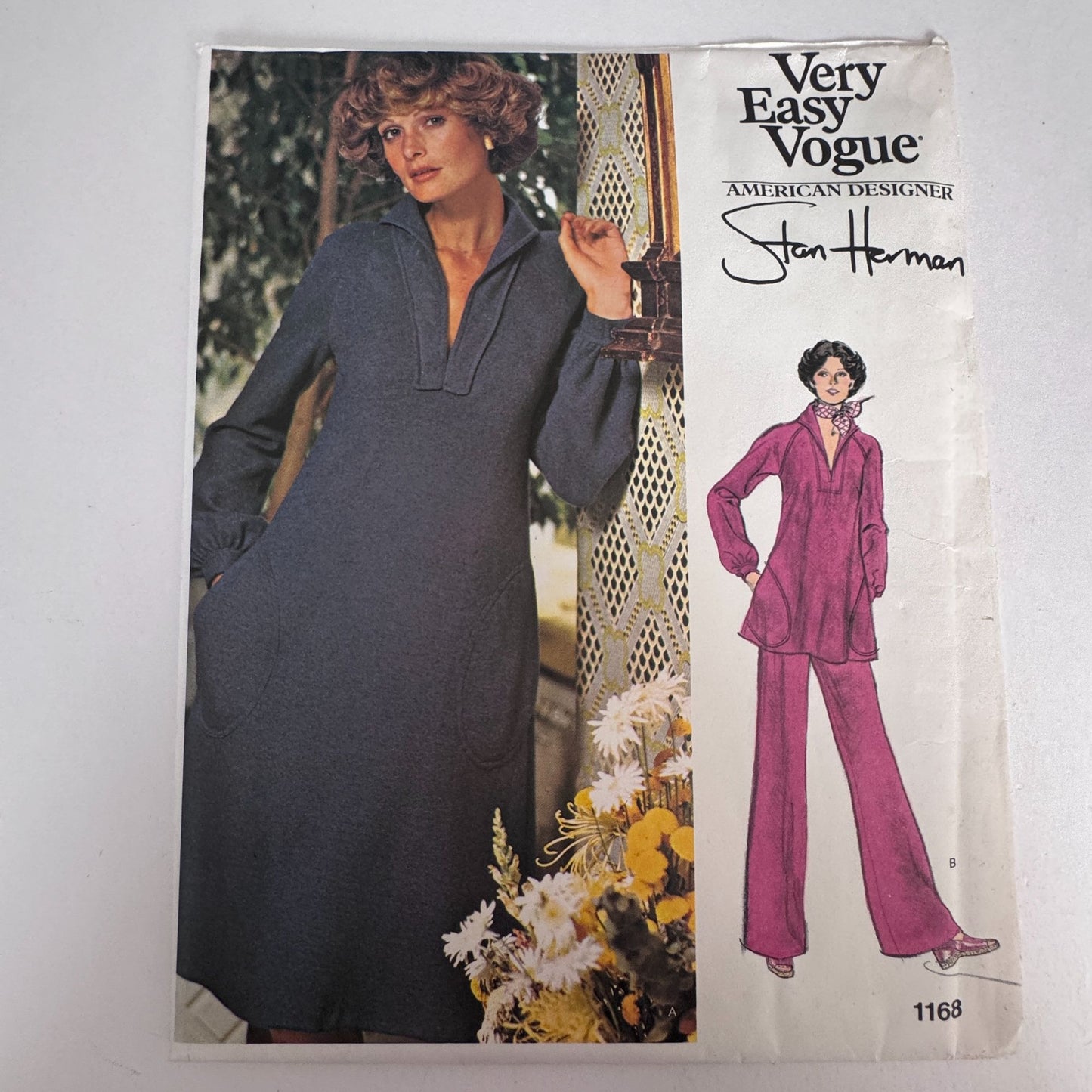 Vogue Sewing Pattern 1168 Stan Herman 1970s Dress Pants Lounge Set 12 Uncut Easy