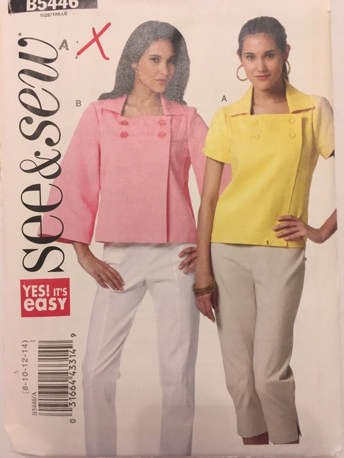 Butterick Sewing Pattern B5446 Jacket Top 2000s Modern Chic Work 8 10 12 14 Easy