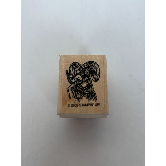 Stampin Up Rubber Stamp Ram American Bighorn Sheep Big Horn Mountain Animal Head