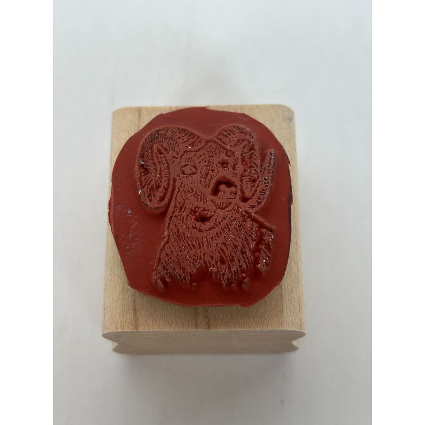 Stampin Up Rubber Stamp Ram American Bighorn Sheep Big Horn Mountain Animal Head