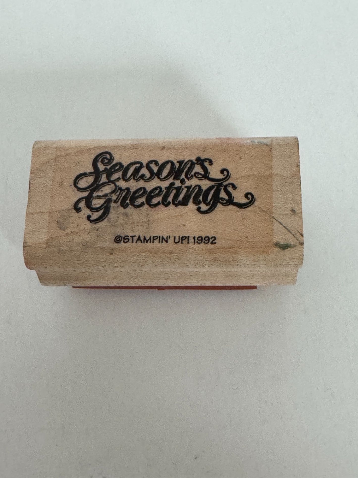 Stampin Up Rubber Stamp Seasons Greetings Words Holiday Christmas Card Making