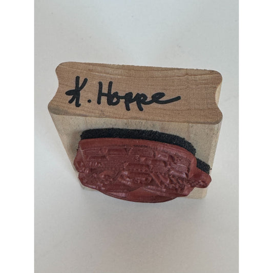 Inky Antics Wood Mounted Rubber Stamp Easter Bunny In Basket Spring Card Making