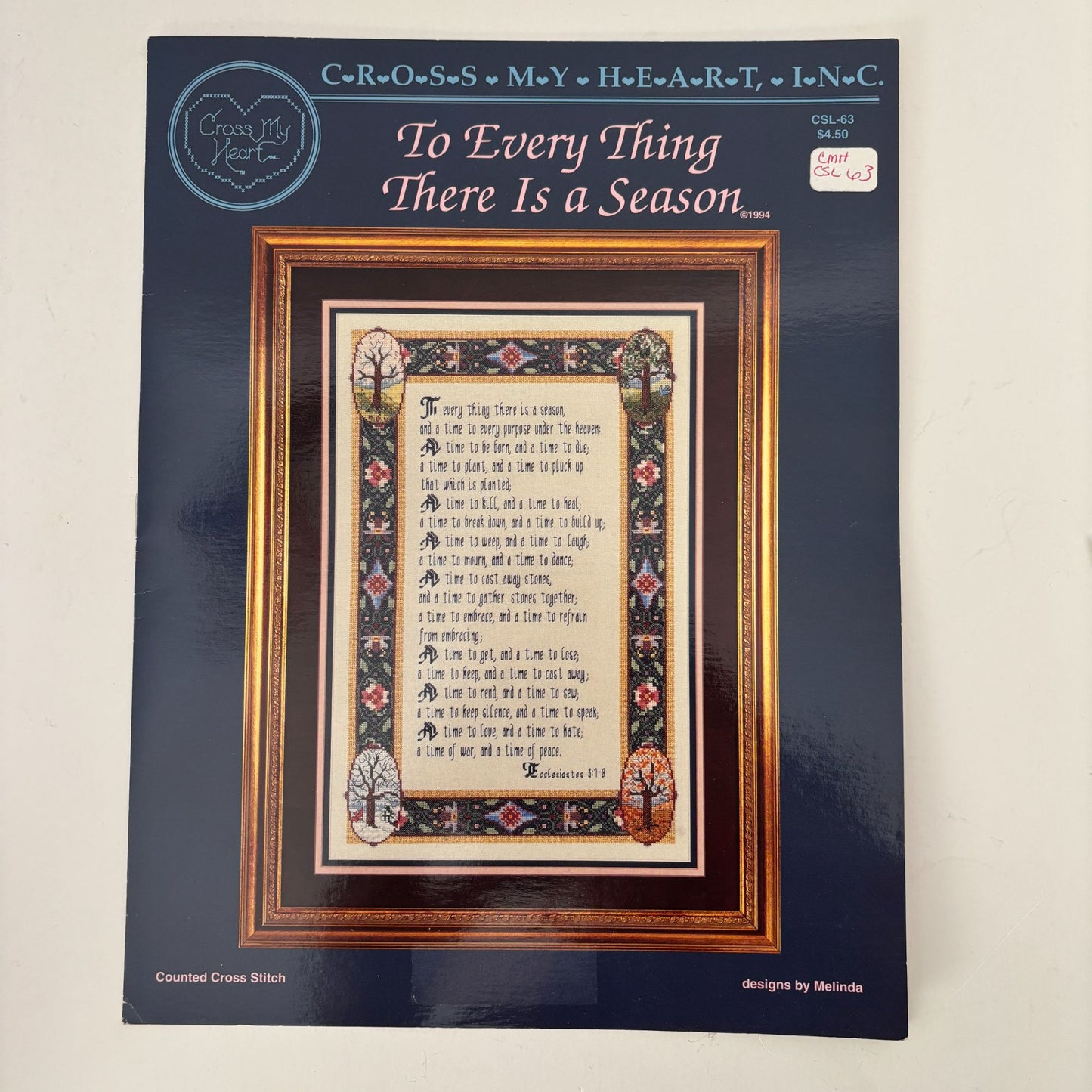 Cross My Heart Cross Stitch Pattern To Every Thing There Is A Season Bible Quote