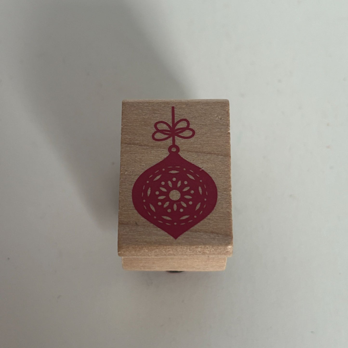 Christmas Tree Ornament Wooden Rubber Stamp Holiday Card Making Craft Small 1 in