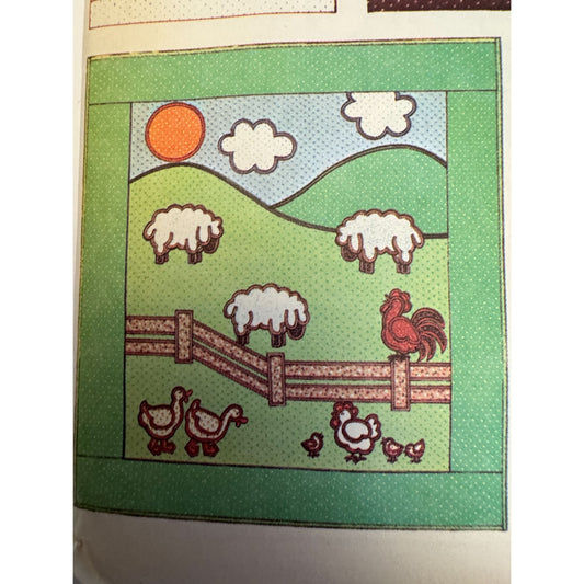 McCalls Sewing Pattern 6316 Quilt Wallhangings Pillow Farm Animal Ducks Rooster Sheep Uncut
