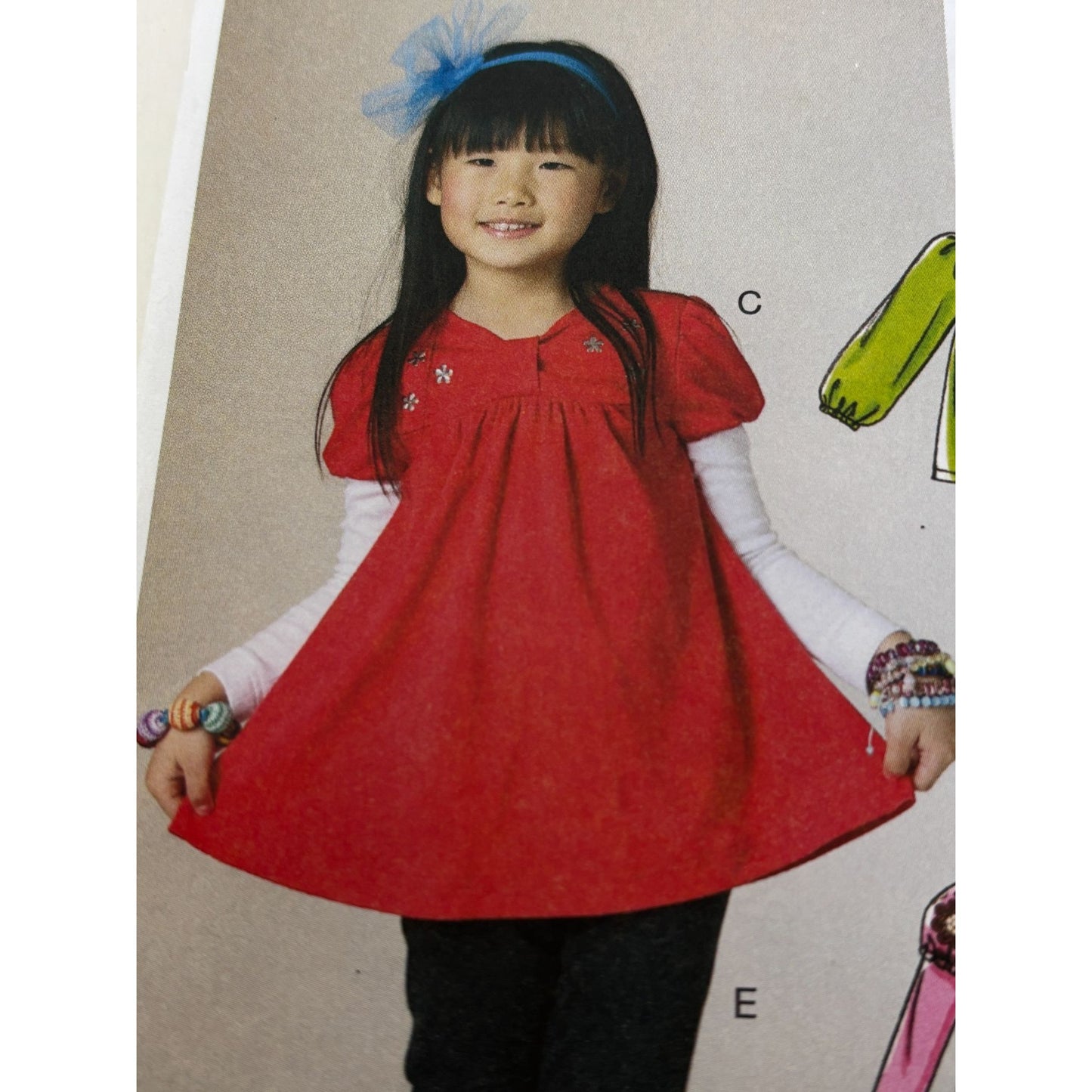 McCalls Sewing Pattern M6153 Toddlers Childrens Girls Tops Dresses Leggings 4T-6