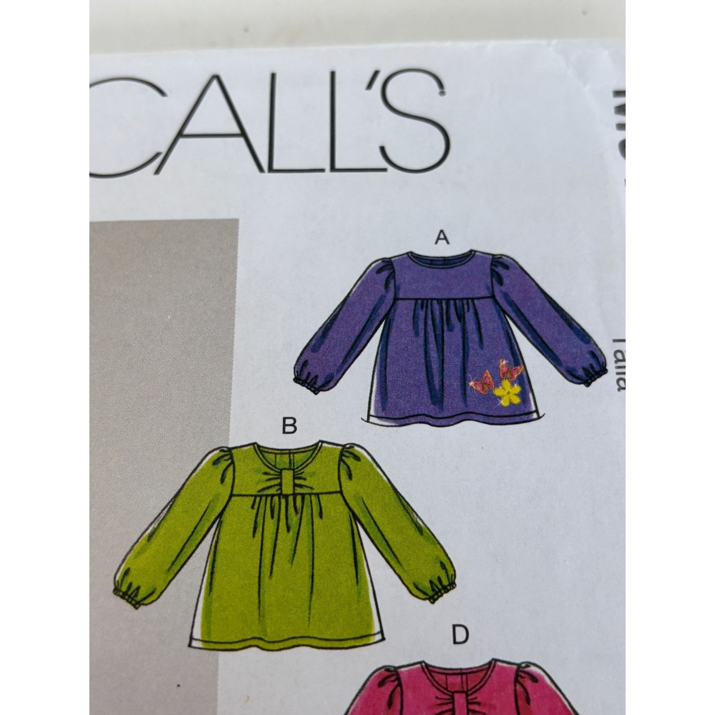 McCalls Sewing Pattern M6153 Toddlers Childrens Girls Tops Dresses Leggings 4T-6