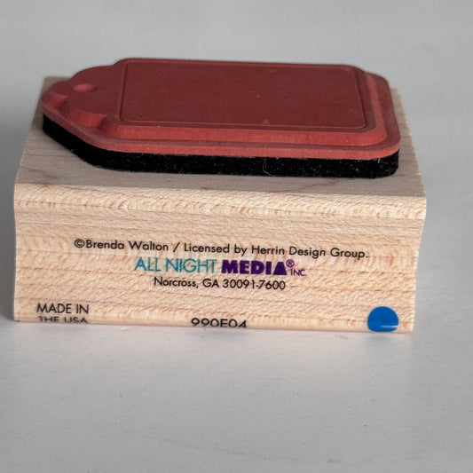 All Night Media Rubber Stamp Gift Tag Price Tag Label Journaling Cardmaking Wood