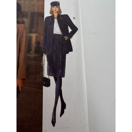 Vogue Sewing Pattern 8729 Work Jacket Straight Skirt Tapered Pants 14 16 18 UC