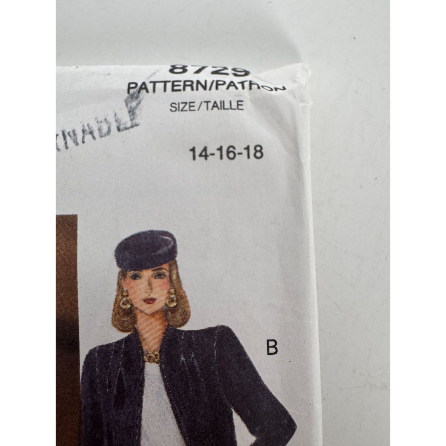 Vogue Sewing Pattern 8729 Work Jacket Straight Skirt Tapered Pants 14 16 18 UC