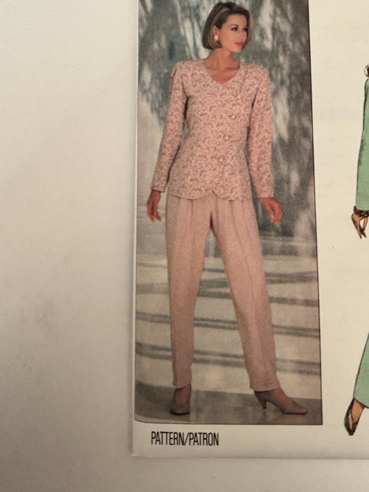 Butterick Sewing Pattern 6617 Jacket Pants Suit 90s Power Style 6 8 10 Easy UC