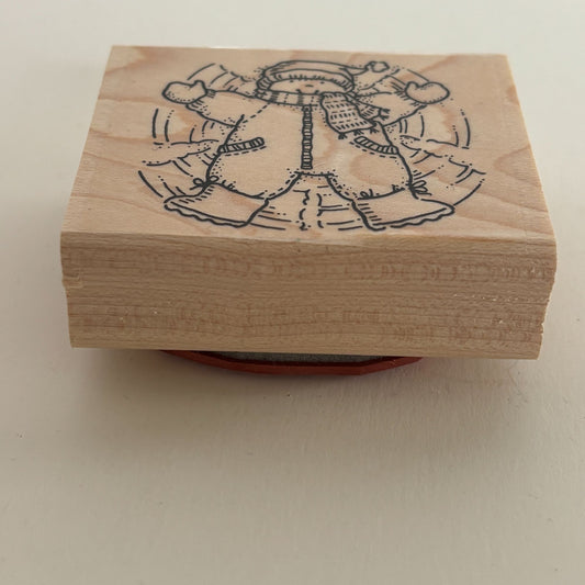 Stampin Up Rubber Stamp Snow Angel Winter Holidays Card Making Kid Snowsuit Fun