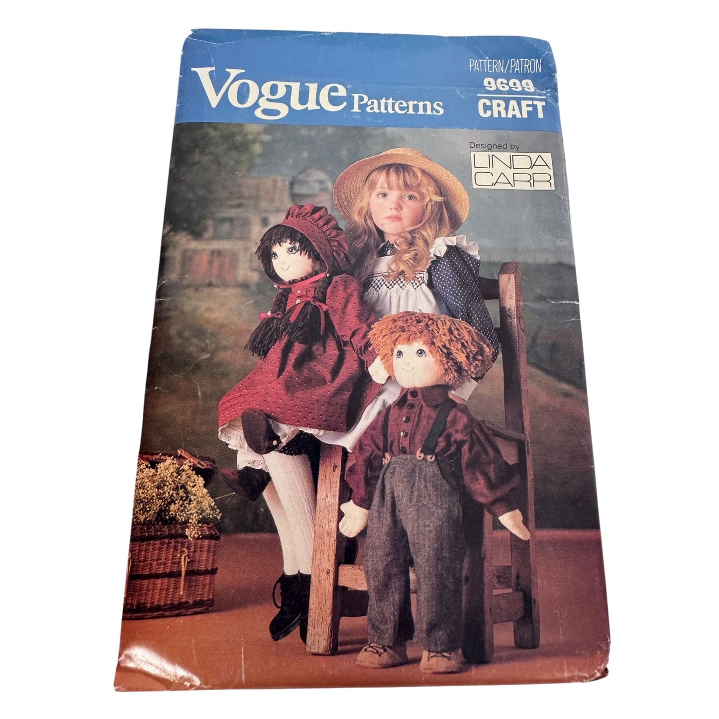 Vogue Sewing Pattern 9699 Doll Clothes Clothing Pioneer Early Americana Craft UC