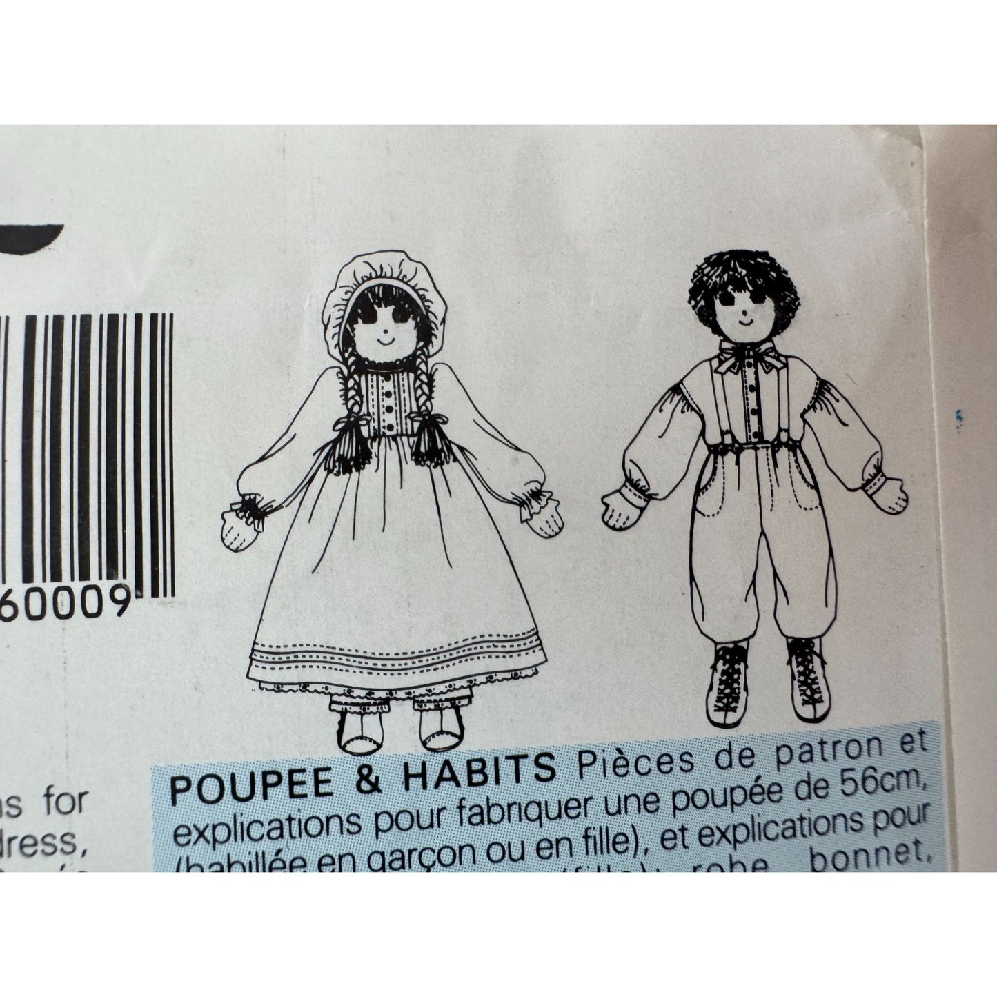 Vogue Sewing Pattern 9699 Doll Clothes Clothing Pioneer Early Americana Craft UC