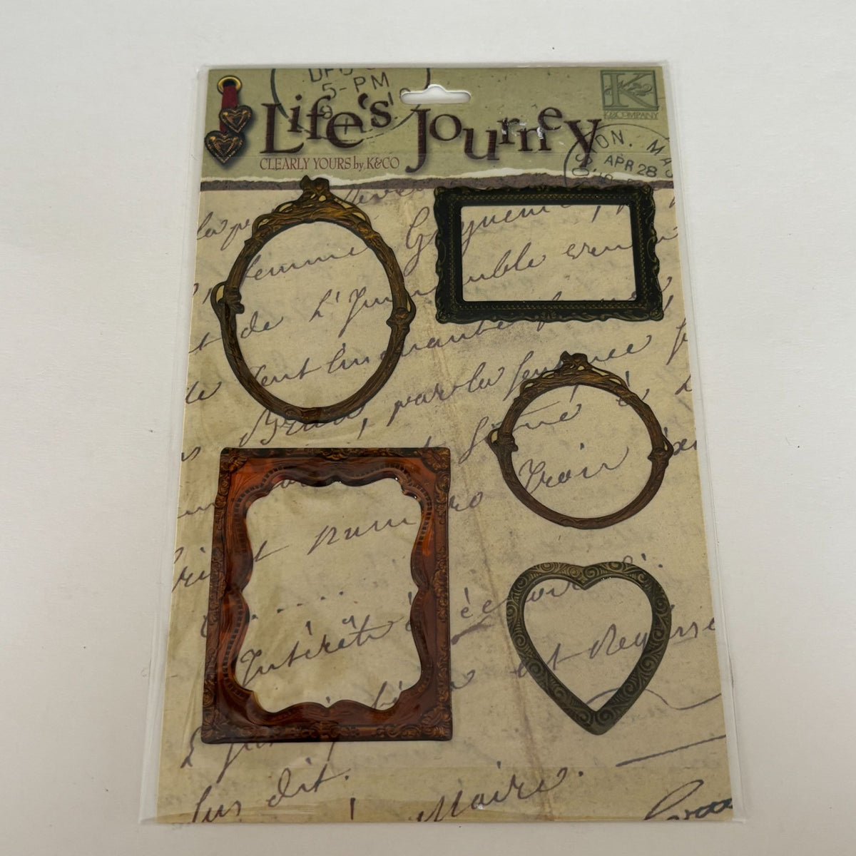 K&Company Lifes Journey Domed Frames Scrapbook Embellishments Stickers Crafts