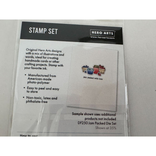 Hero Arts Clear Stamps Jam Packed Fruit Jar Canning Food Homesteading Gift Tag