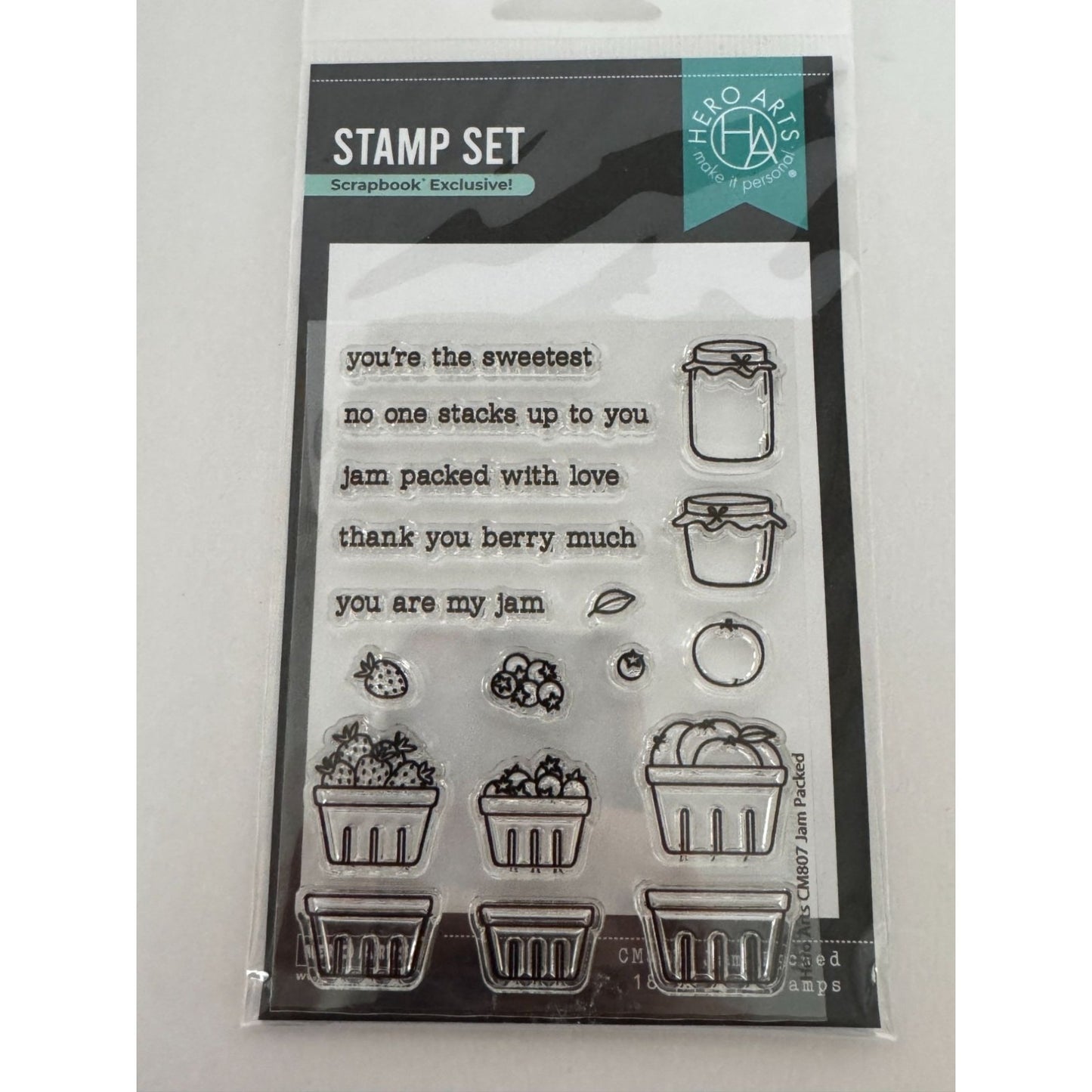 Hero Arts Clear Stamps Jam Packed Fruit Jar Canning Food Homesteading Gift Tag