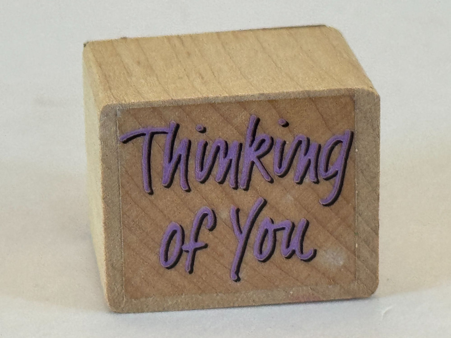 Thinking Of You Wooden Rubber Stamp Friendship Crafting Card Making Message Word