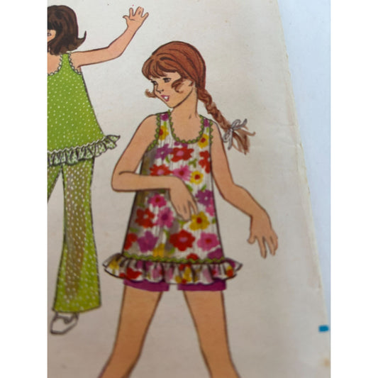Butterick Sewing Pattern 5777 Girls Top Pants Shorts Summer Outfit Vintage 1960s