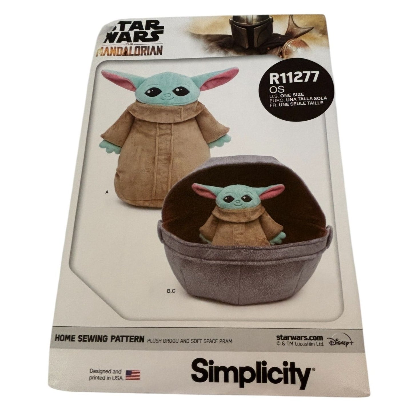 Simplicity Sewing Pattern R11277 Star Wars Plush Grogu Baby Yoda Space Pram UC