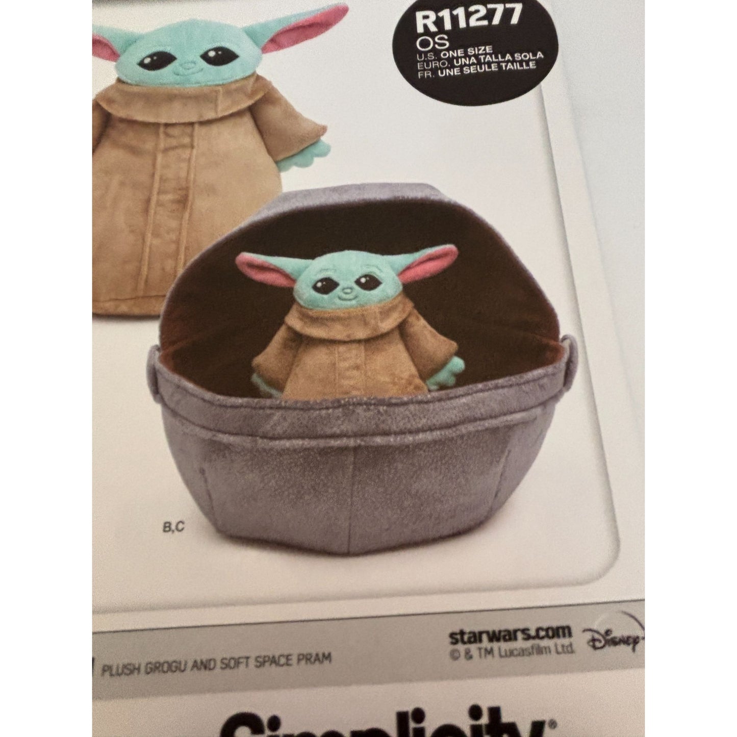 Simplicity Sewing Pattern R11277 Star Wars Plush Grogu Baby Yoda Space Pram UC