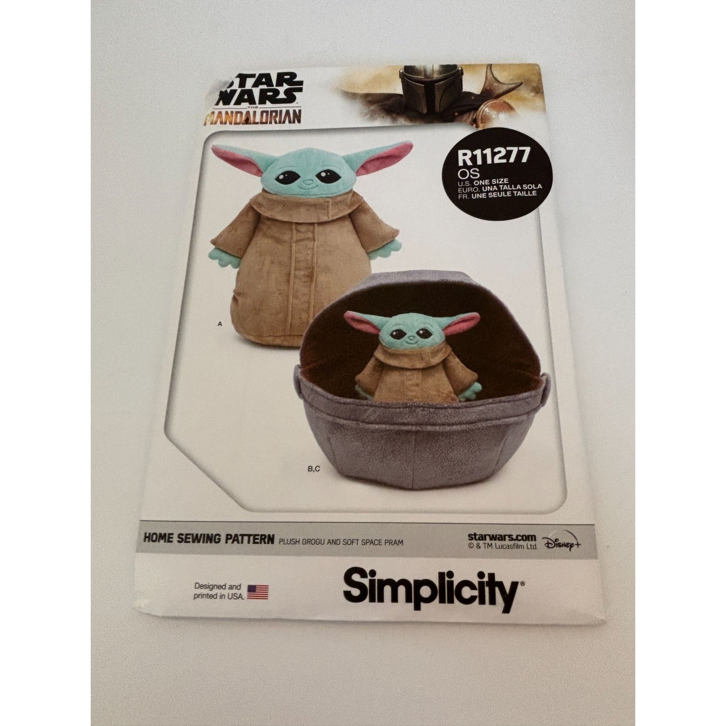 Simplicity Sewing Pattern R11277 Star Wars Plush Grogu Baby Yoda Space Pram UC