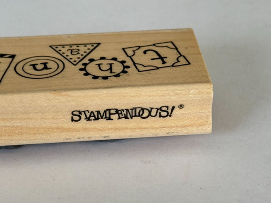 Stampendous Rubber Stamp Circle Talk Thanks Thank You Card Making Word Sentiment