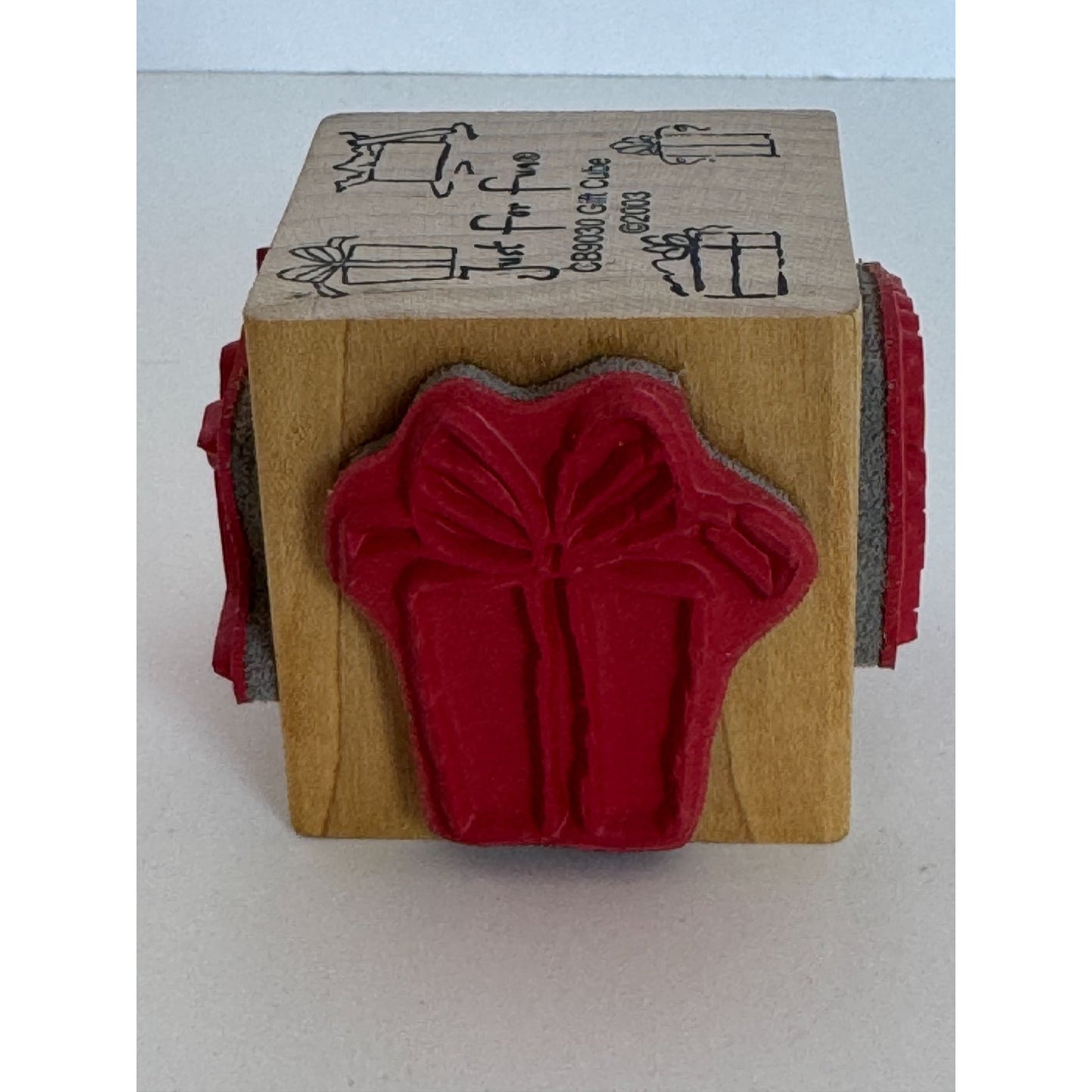 Just for Fun Rubber Stamp Gift Cube Birthday Present Tag Card Making Holidays