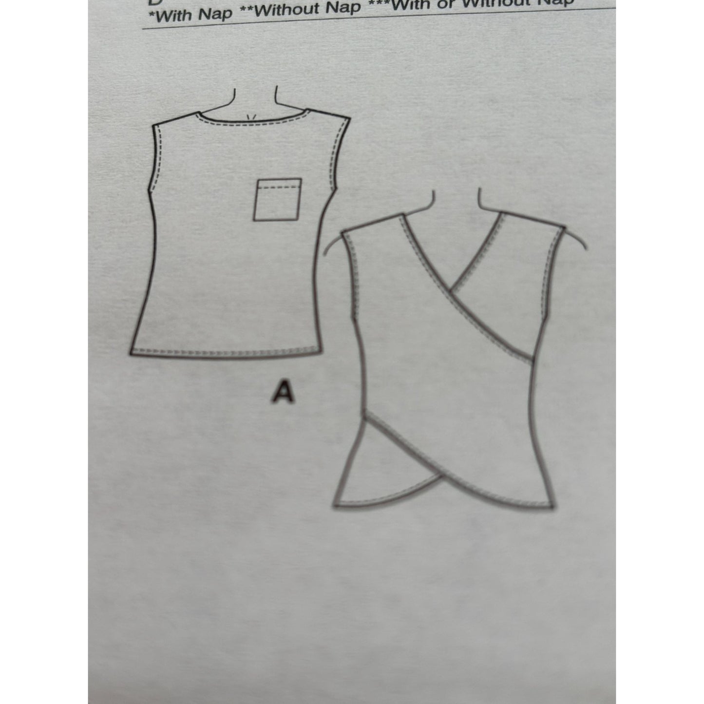 McCalls Sewing Pattern M7127 Tops Shirts Wrap Style 14-22 Uncut Easy Sleeveless