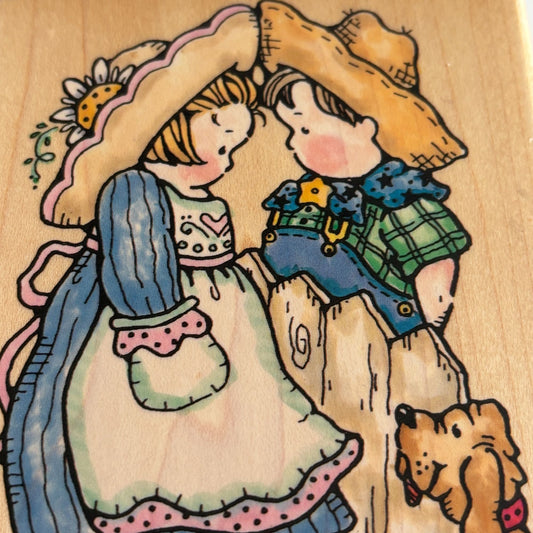 Penny Black Rubber Stamp Farm Love Girl Boy Dog Friendship Card Making 1116K