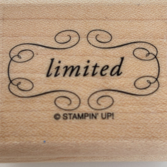 Stampin Up Rubber Stamp Limited Edition Scroll Fancy Words Business Tag Words